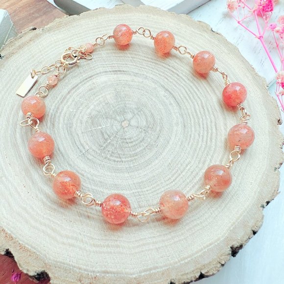 New Sunstone Gold Bracelet | 14k Gold Filled - Picture 3 of 7